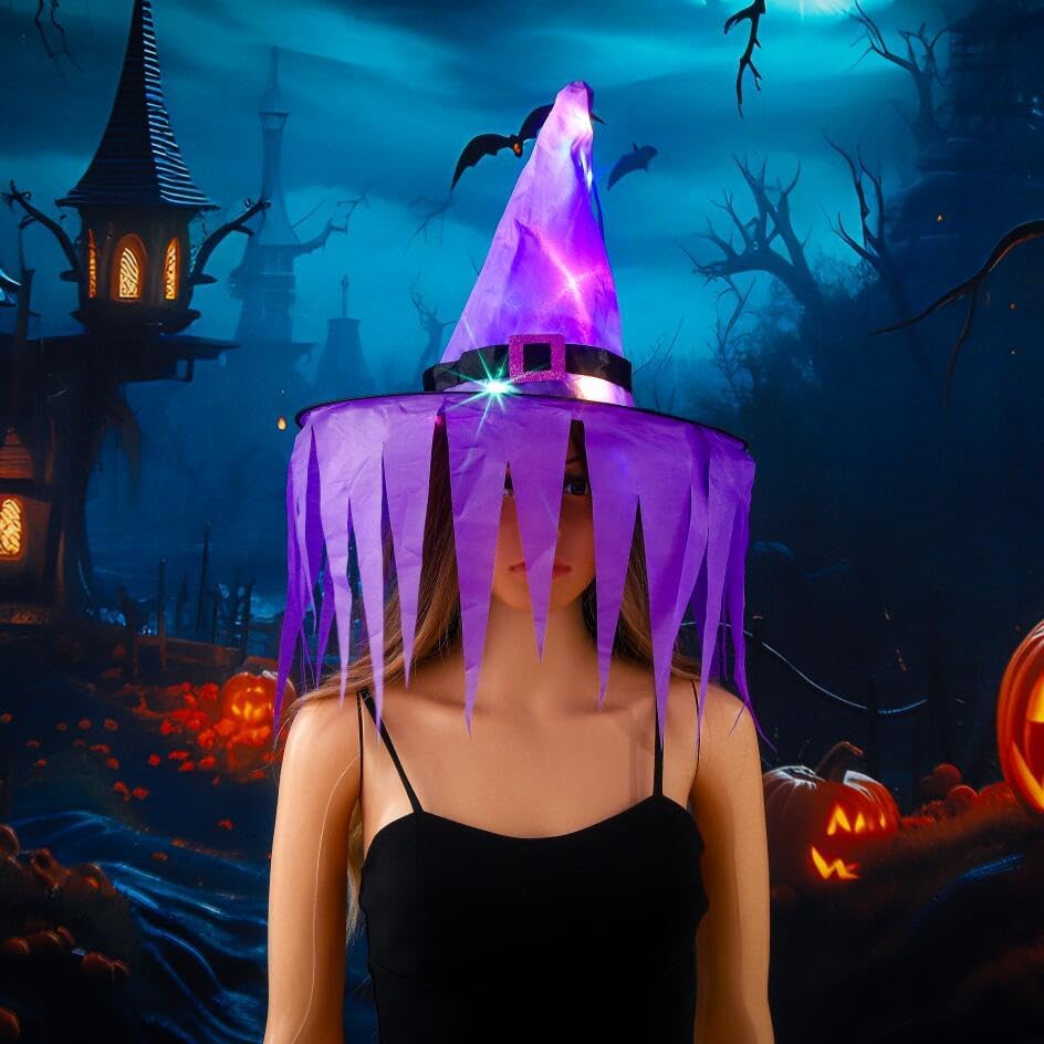 light up Halloween Decorations Witch Hat Hanging sawtooth Lights Ghost hats