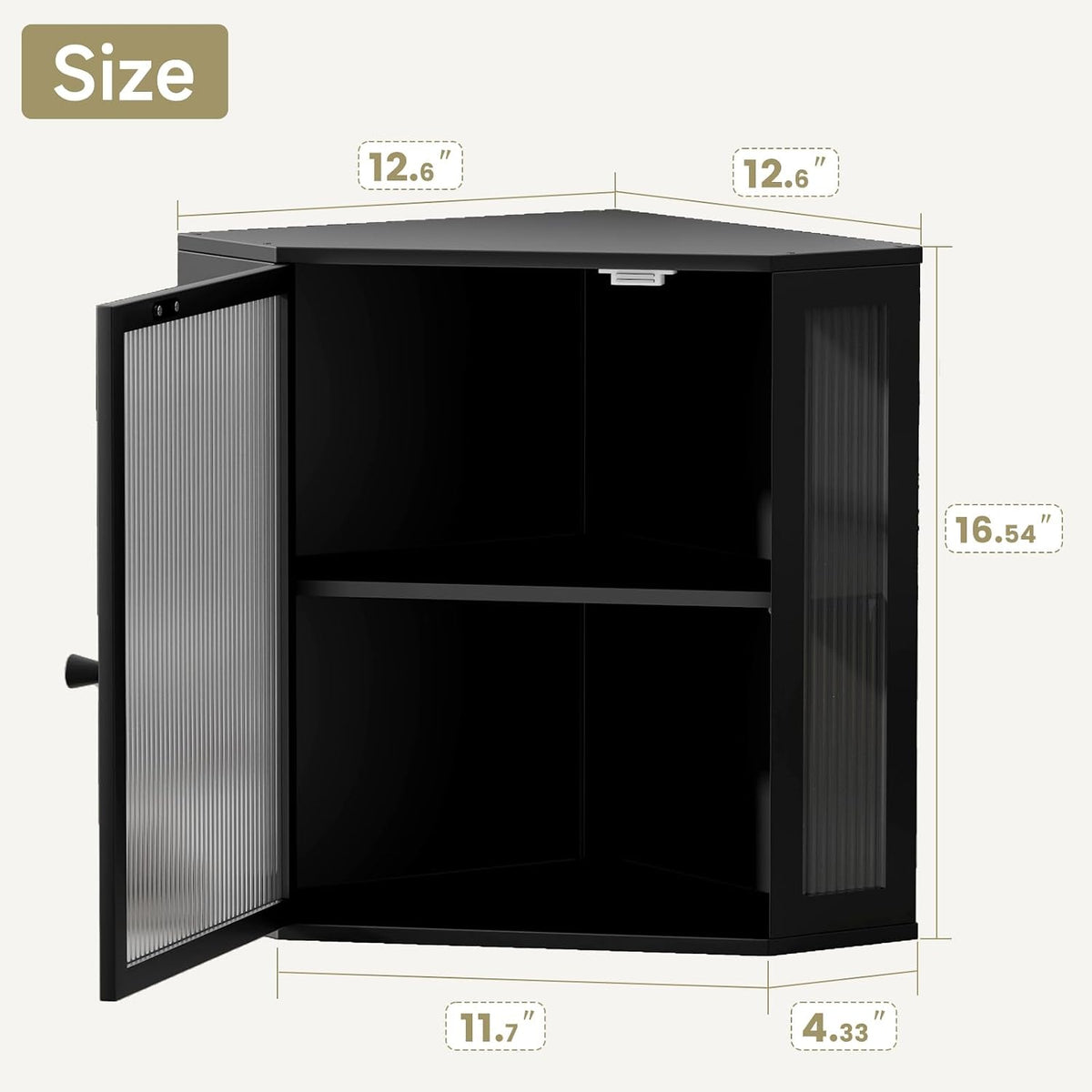 Corner Bread Box for Kitchen Countertop,Bread Storage (Black, Extra Large) | Double Layer Large Capacity Bamboo Bread