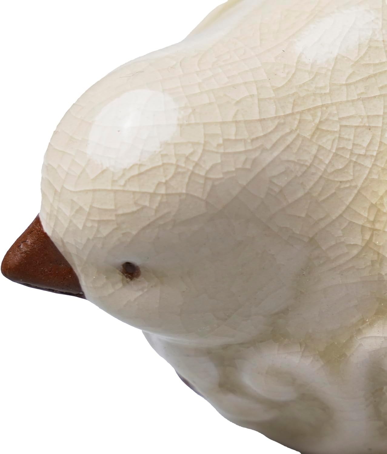 Distressed Ceramic Bird fgurines in Crackle Finish / Set of 2
