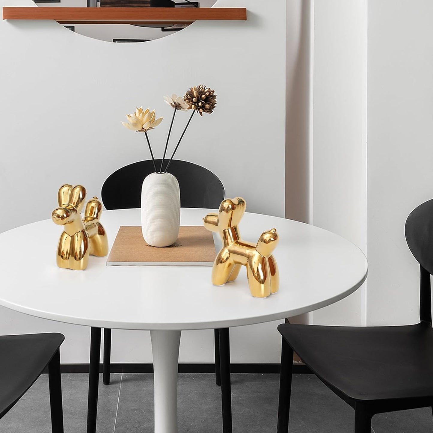 Golden Ceramics Balloon Dog Statue Crafts Living Room Desktop Decorations / Golden Dog / Large