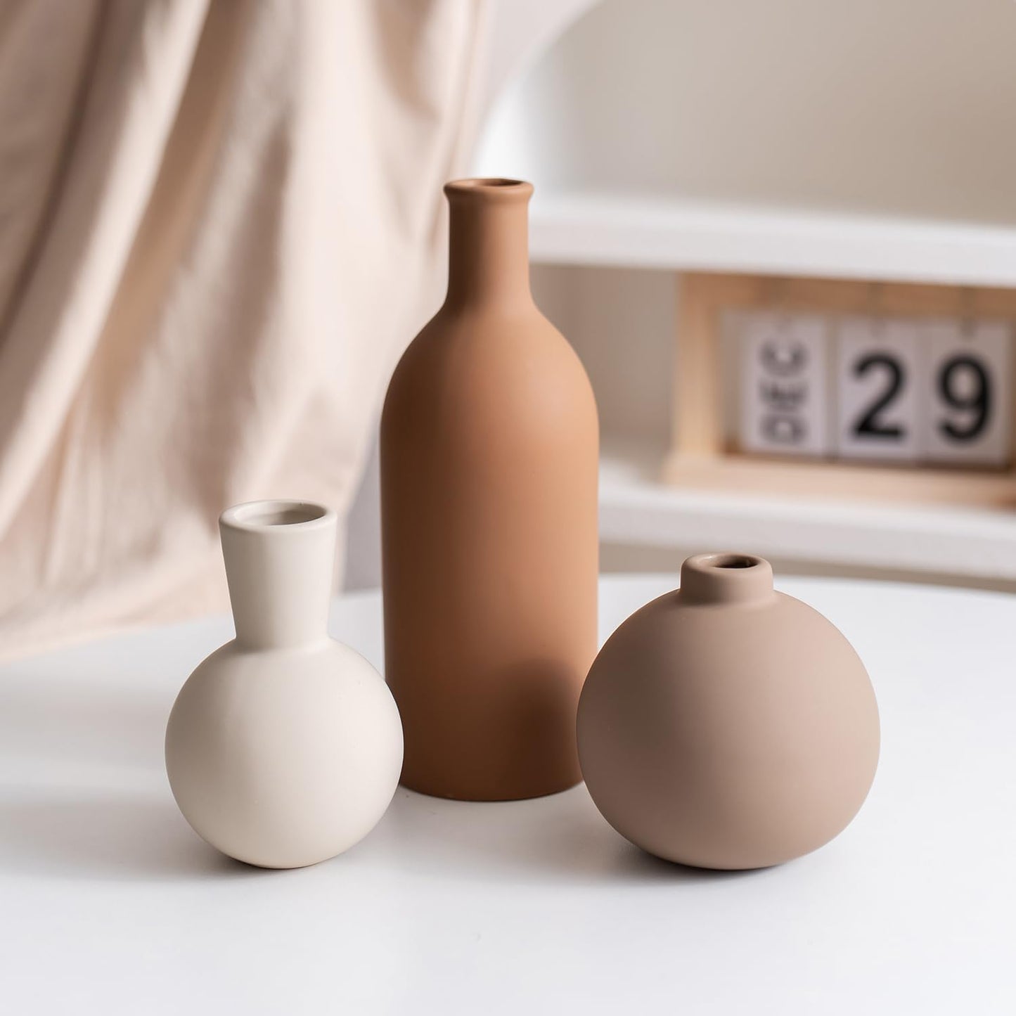 Ceramic Vase / Coffee Mix Set - White / Set of 3