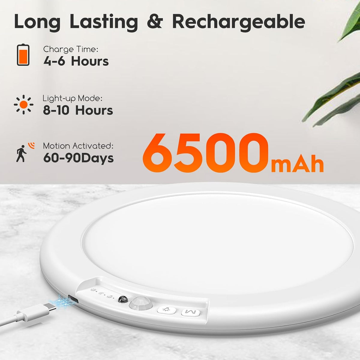 3 Pack Rechargeable Motion Sensor Ceiling Light with Remote, Wireless Battery Operated Closet Light with 13 Colors