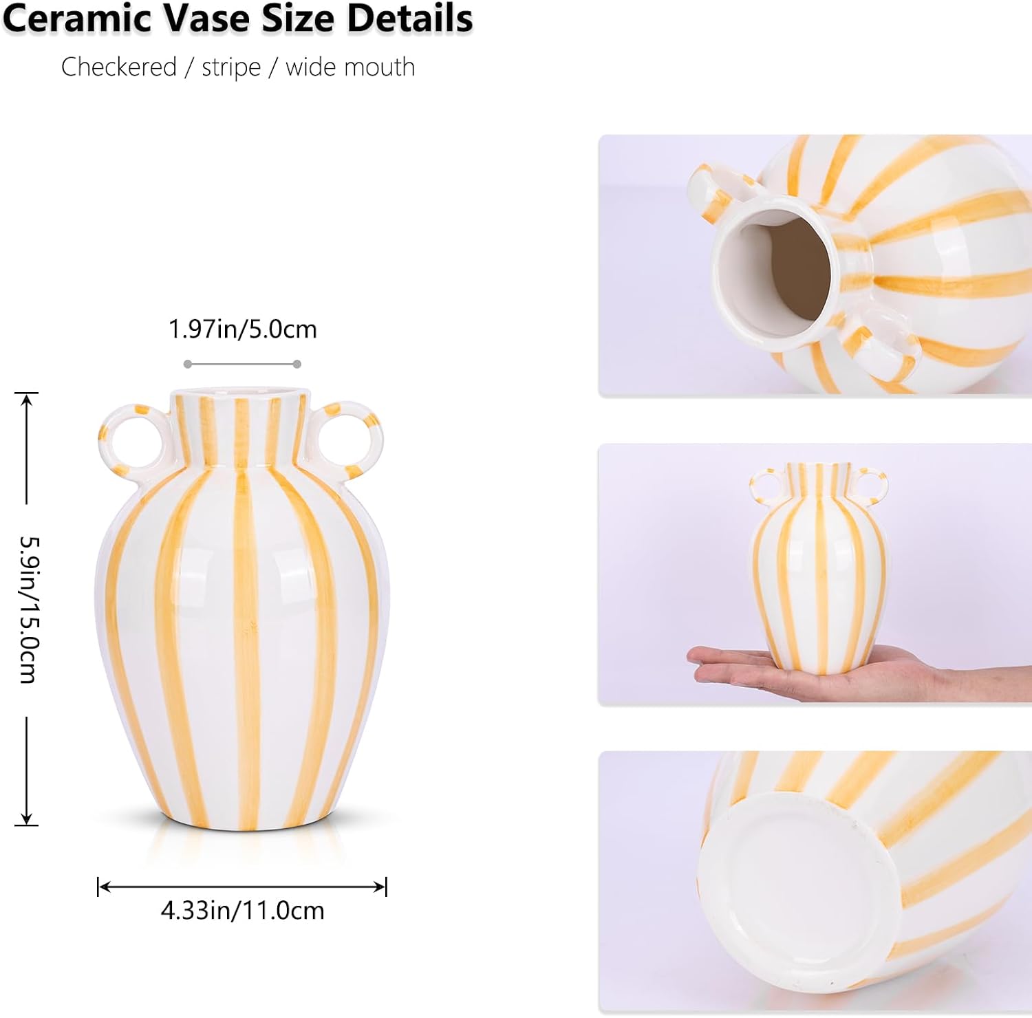 Modern Checkered Vase / Yellow