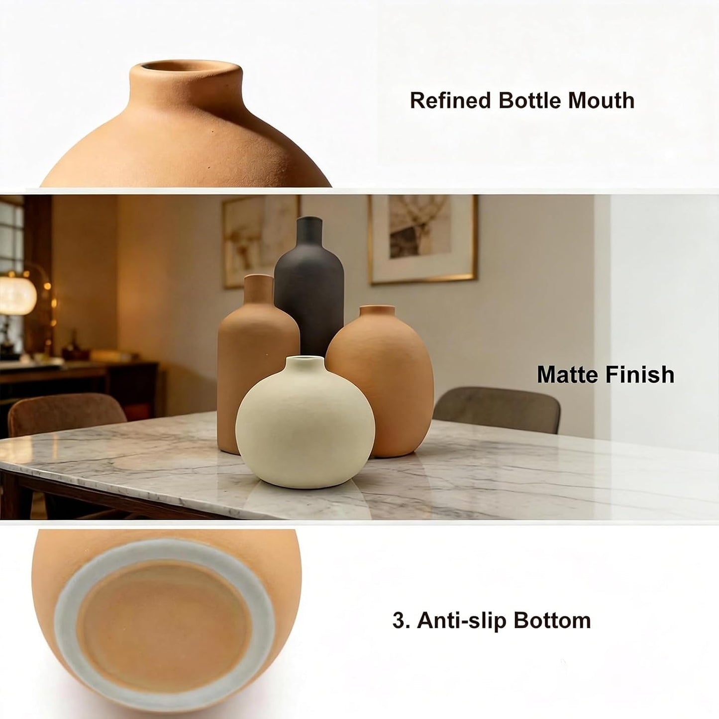 Ceramic Vase Set / Morandi Colors / Set of 4