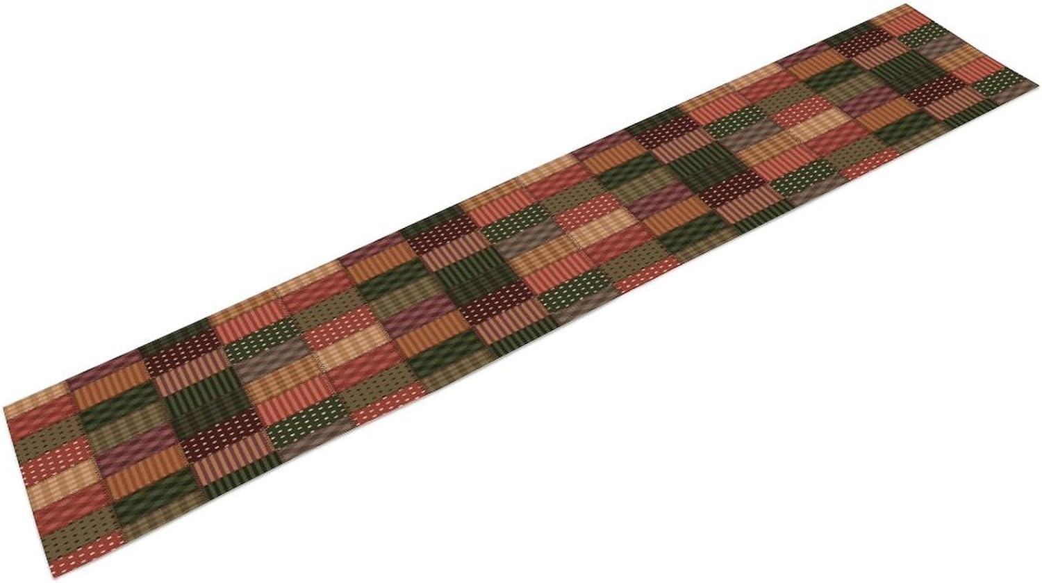 Vintage Patchwork Table Runner Abstract Geometric Pattern Splicing Design Pattern Printed Linen Table Runner for Home