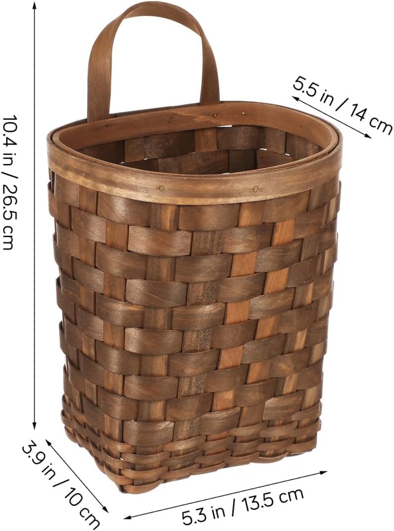 Mini Vintage Woven Wall Basket / Light Brown / 26.00 x 15.00 x 6.00 / CM