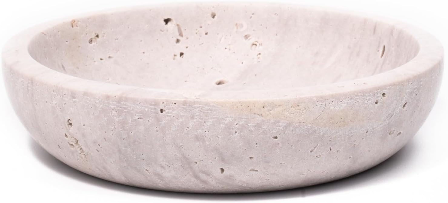 Travertine Decorative Bowls / White / Gray