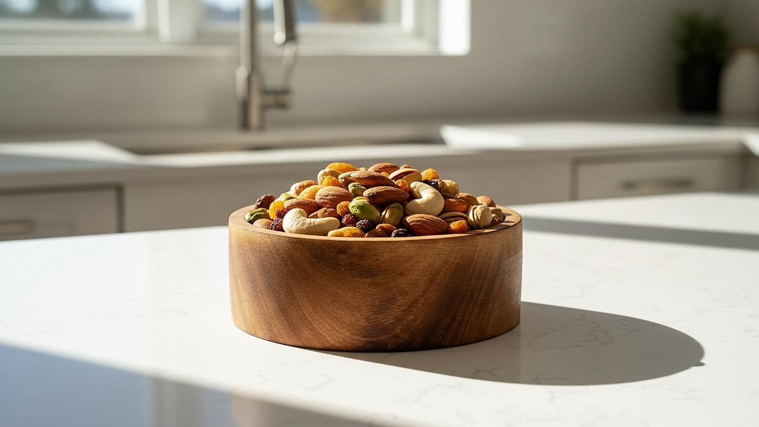 Handmade " Decorative Mango Wood Snack Serving Bowl For Dry Fruits Chips Coffee Table / 6 x 2