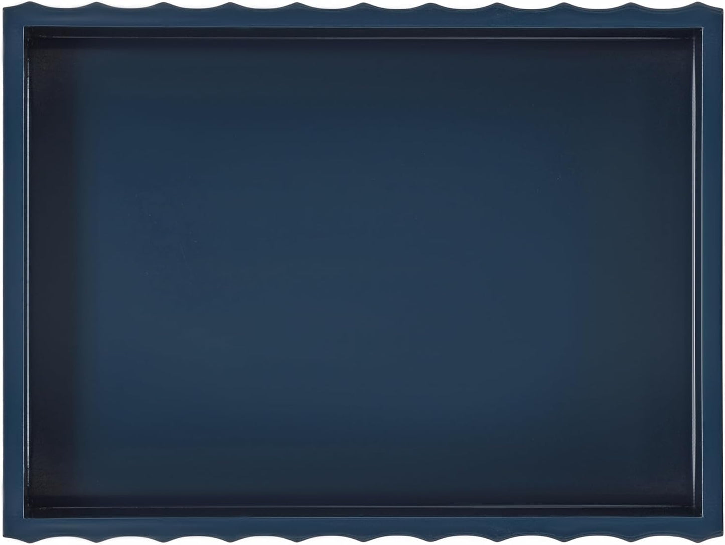 Modern Scalloped Serving Tray / Navy Blue / 16 x 12