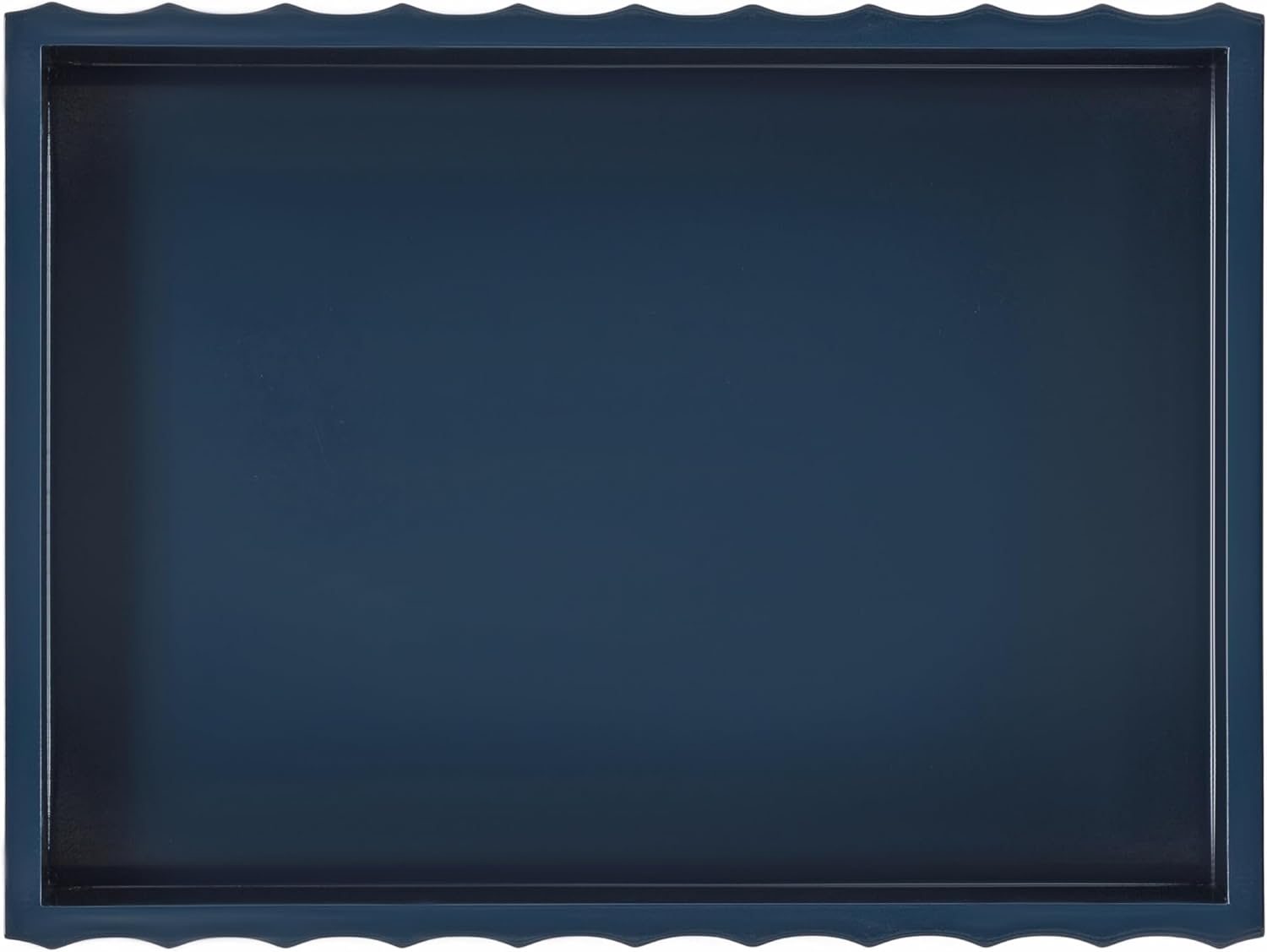 Modern Scalloped Serving Tray / Navy Blue / 16 x 12