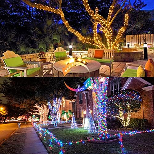 JMEXSUSS 100 LED Warm White & Multicolor Color Changing String Lights
