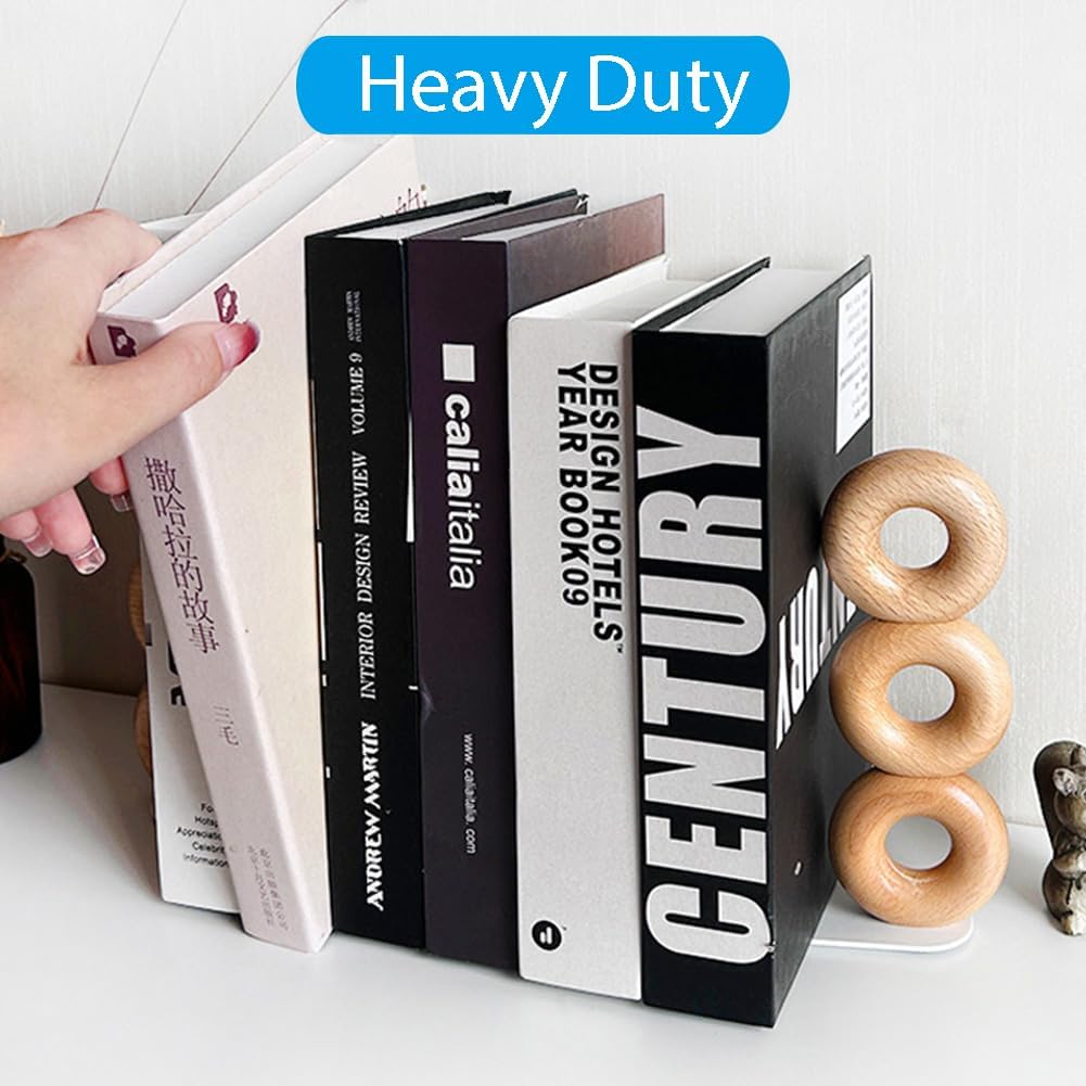 Metal Base Decorative Bookends for Heavy Books