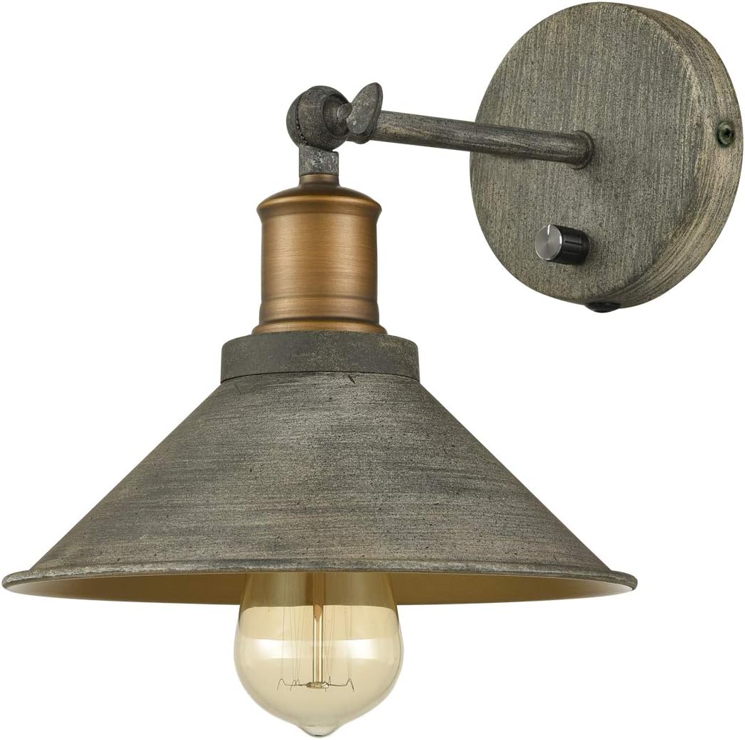 Vintage Industrial Swing Arm Plug-in Wall Sconces Set of 2 | Plug-in or Hardwired, 240° Adjustable Arm, E26 Dimmable