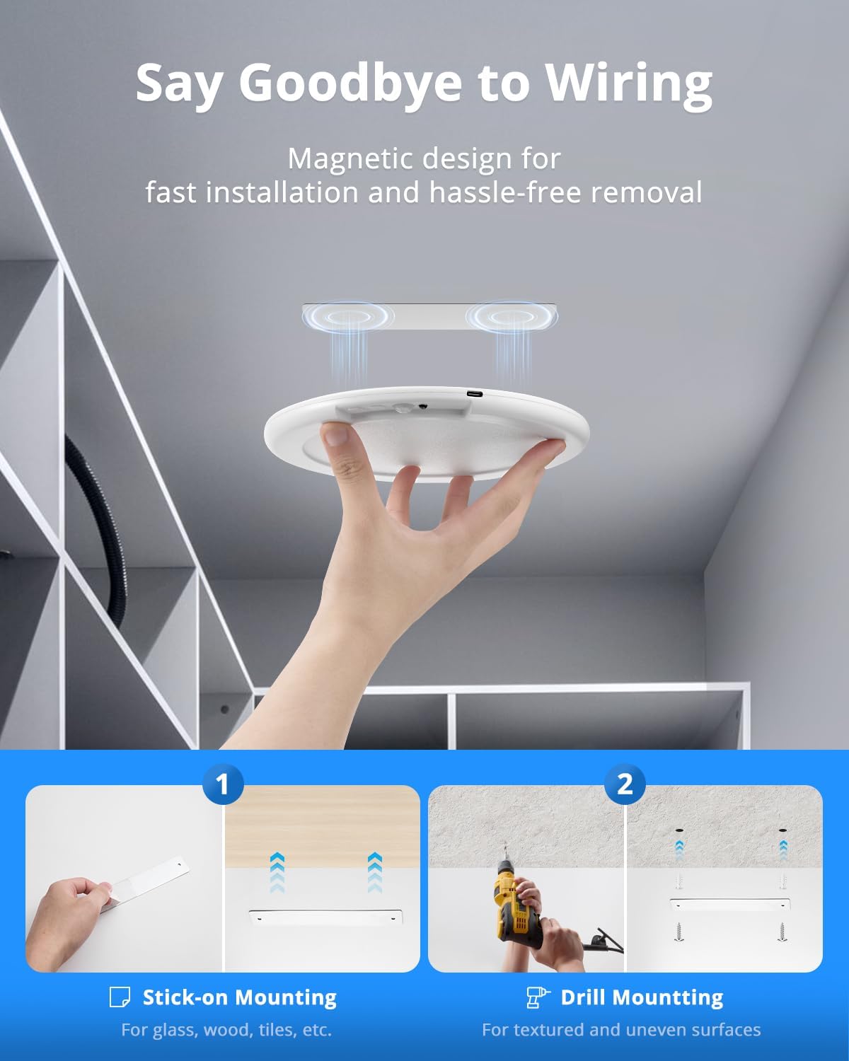2 Pack Rechargeable RGB Ambient Shower Light Waterproof Inside, LED 13 Color Changing Mood Lighting for Bathroom