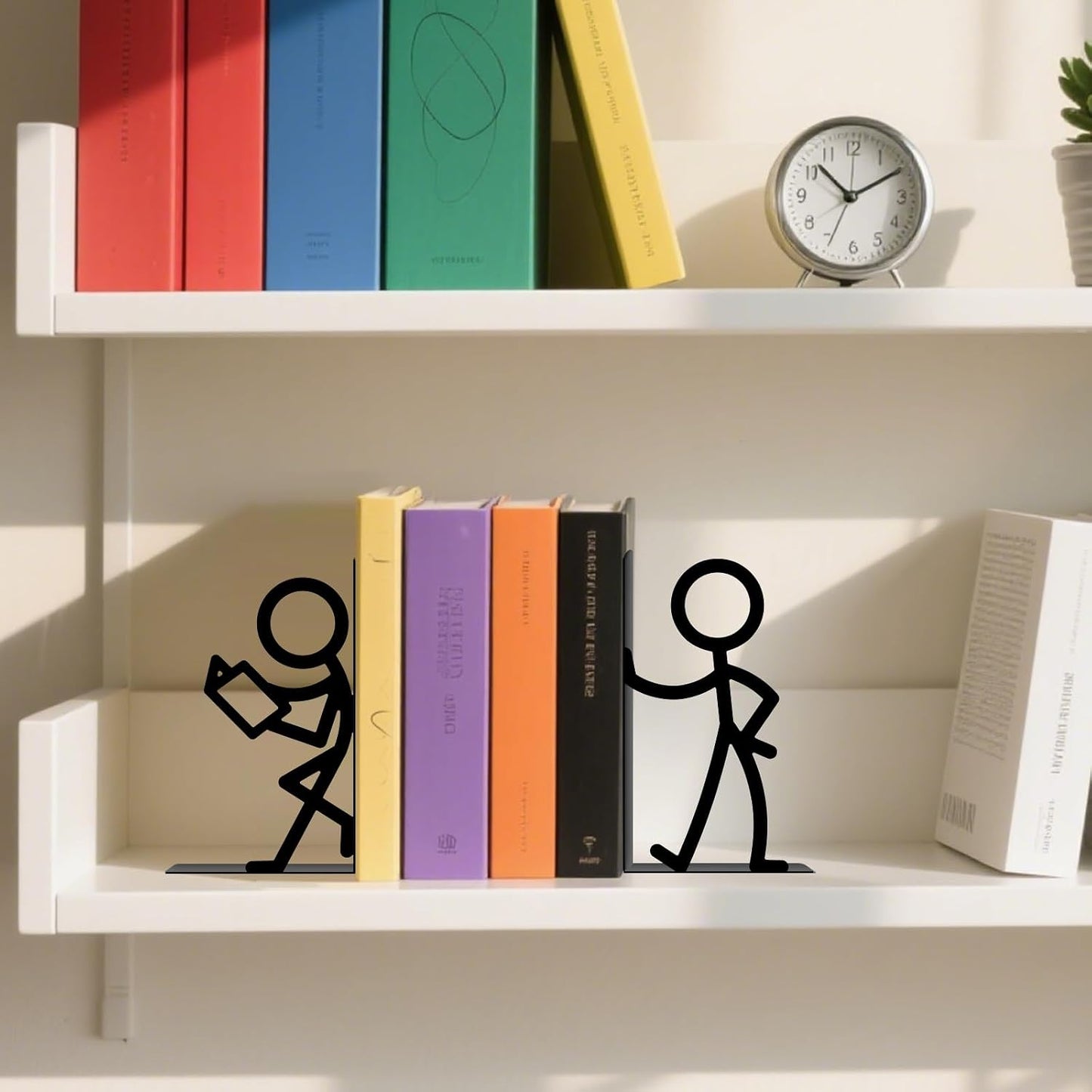 Metal Bookends Book Ends / Reading People / Black