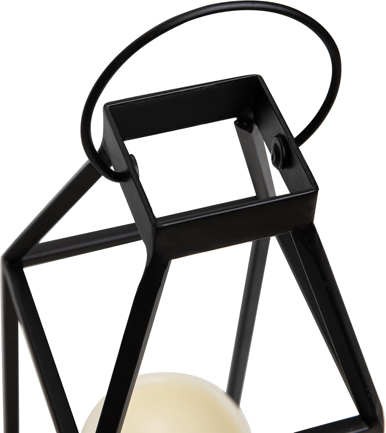 HPC Decor Black Metal Candle Lanterns Set of 2- Lanterns Decorative with Flickering Timer Candles- 17.4'' & 15'' Rustic