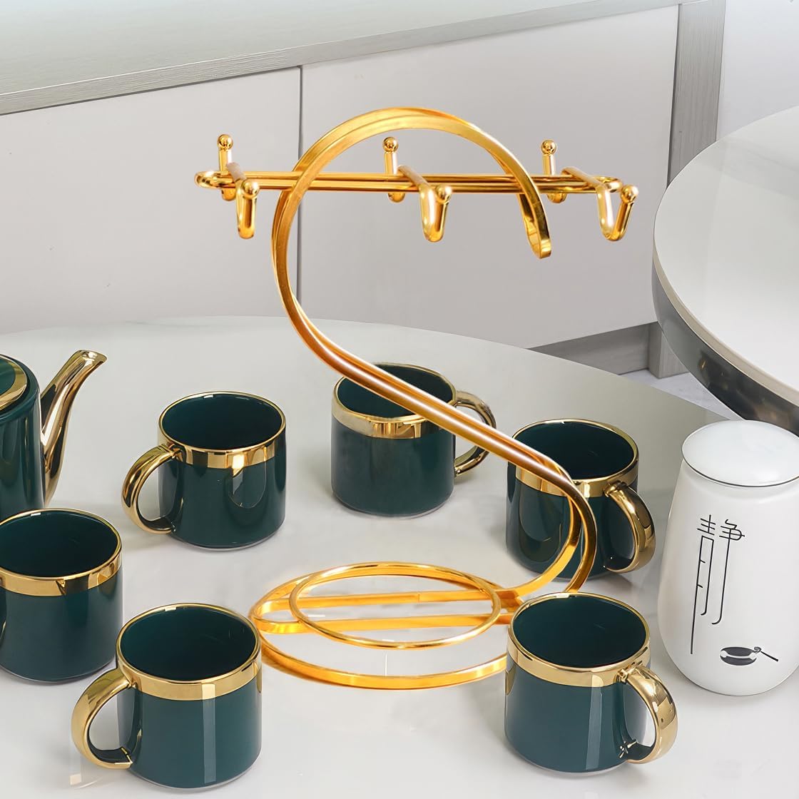 Coffee Mug Holder Metal,Mug TeaCups Holders Countertop,Coffee Mug Tea Cup Stand Storage Rack Tabletop Counter 6