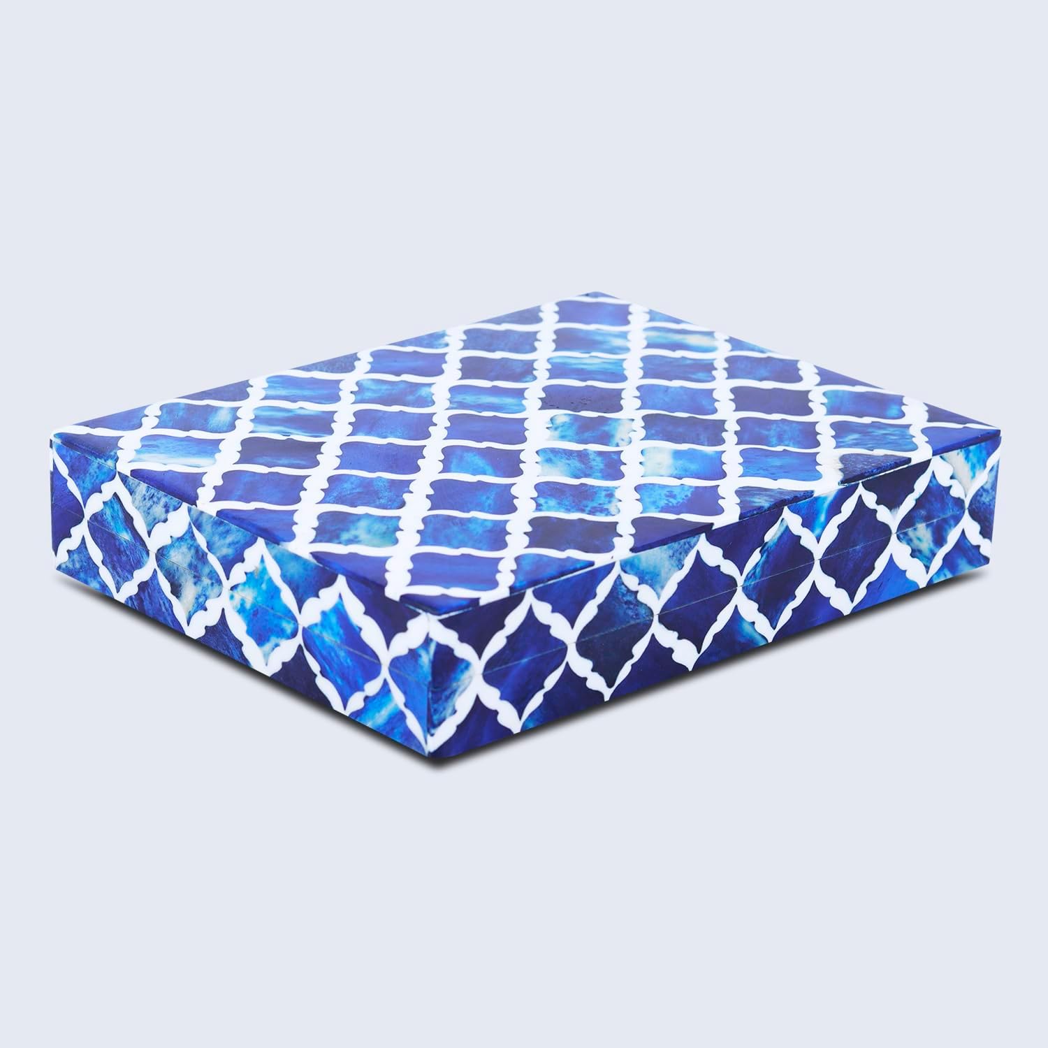 Moroccan Photo Storage Box Organizer / MUMTAZ-BLUE / 6 x 8 x 1.5