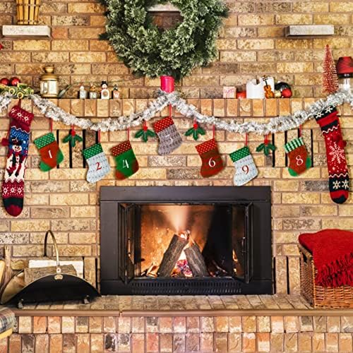 KESOTE Reusable Christmas Advent Calendar Empty, Xmas Fabric Stocking