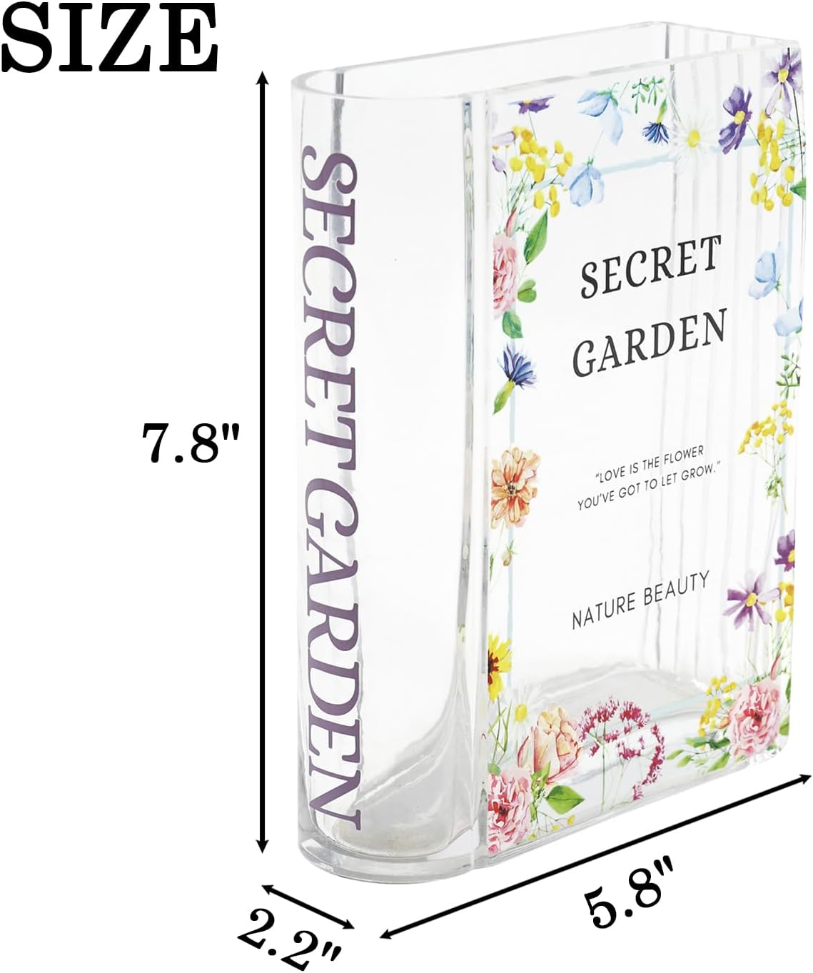 Glass Book Vase / Sg / Glass-7.8 / Clear