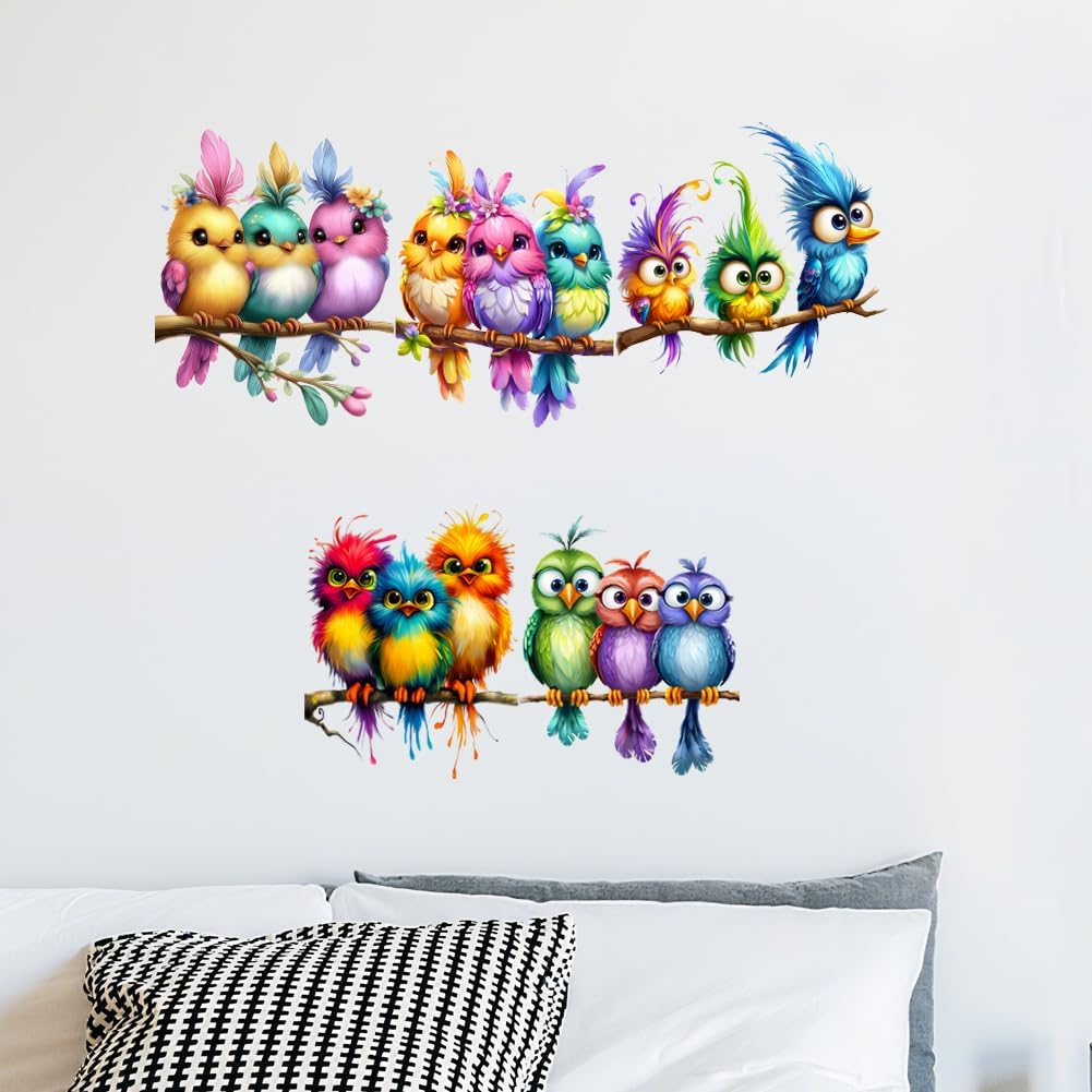 Wall Decals Sticker / Colorful Bird / 11.8 x 23.6 / Set of 2