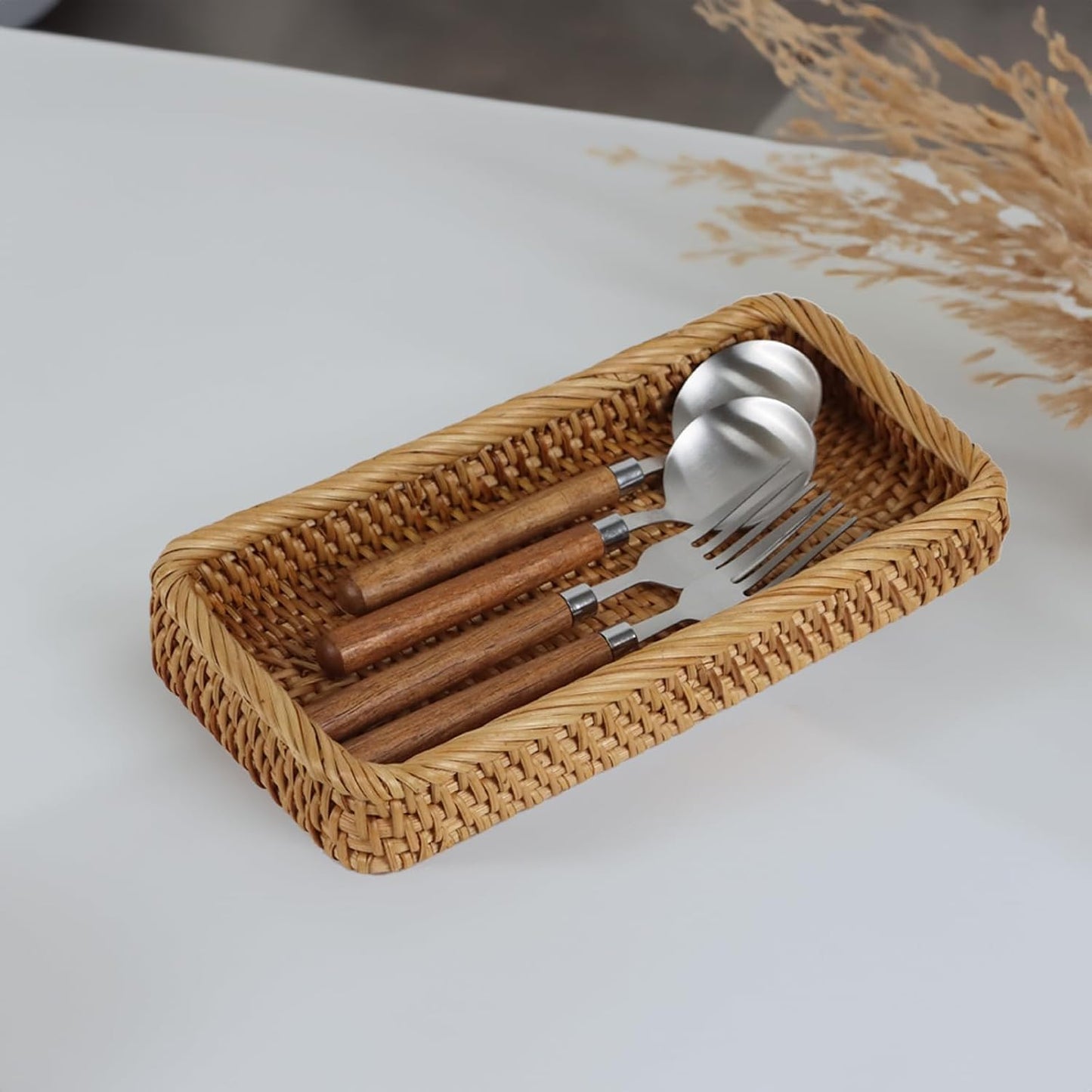 Wicker Toilet Tank Basket / Natural / 9.8 x 5 x 1.4