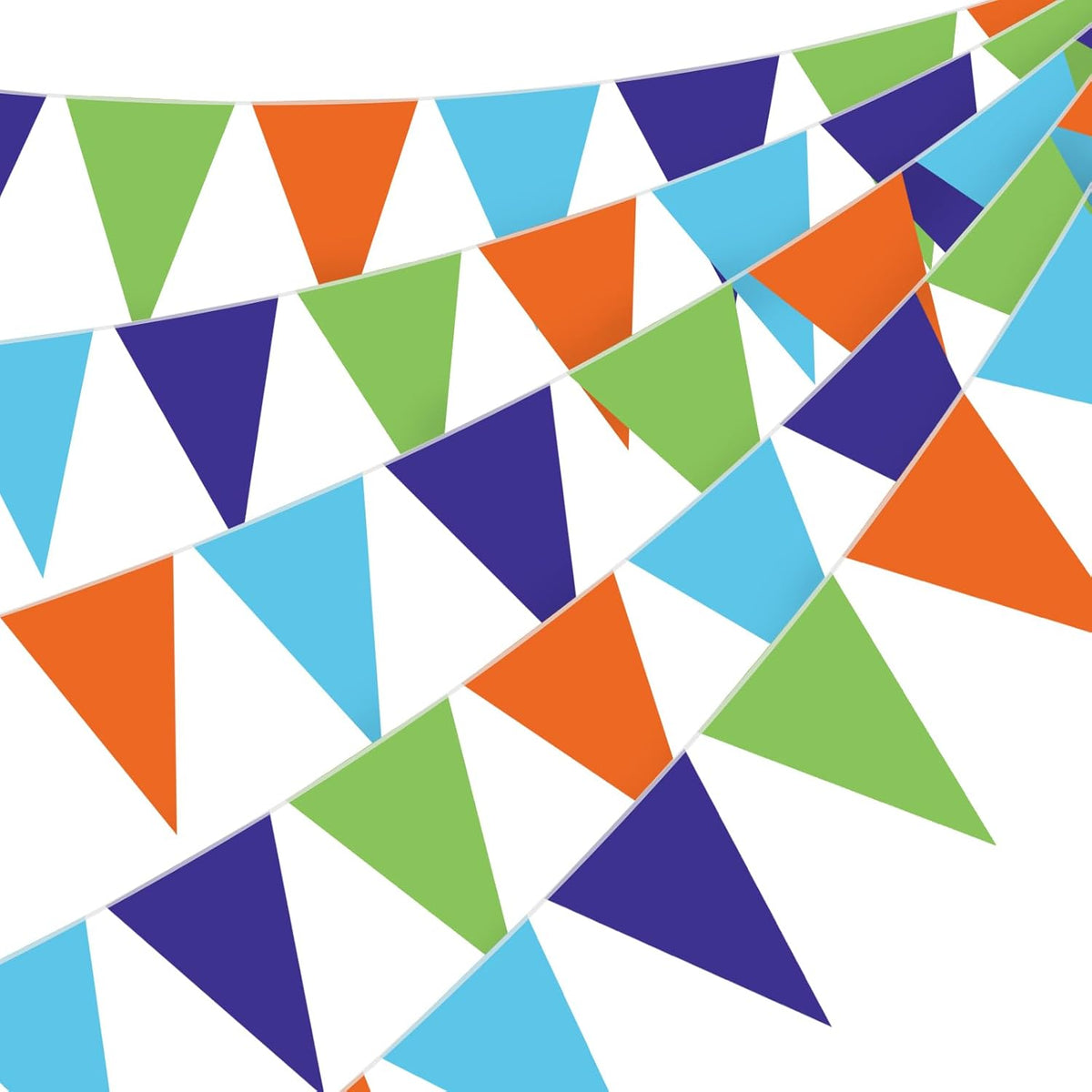 Jetec 5 Pcs 49Ft Blue Green Orange Purple Banner, Mystery Theme Party Decor