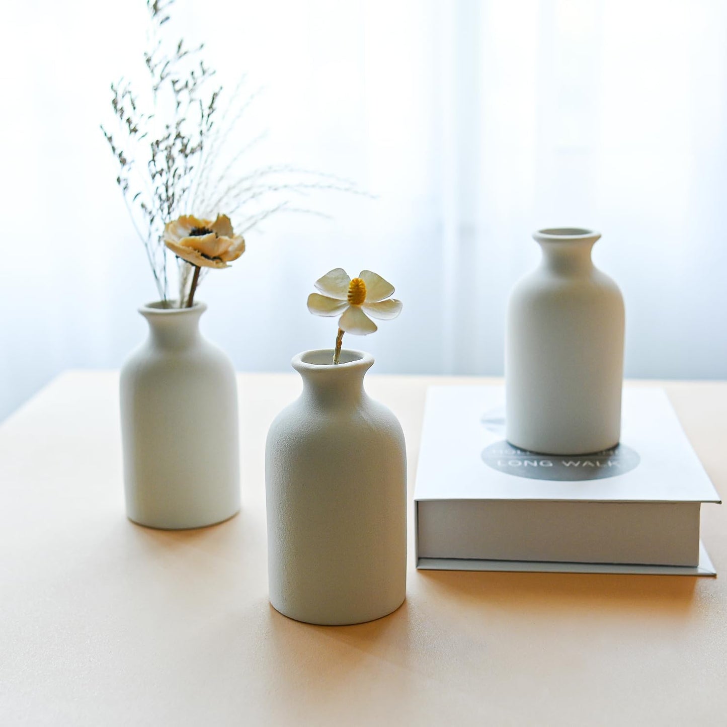 Modern White Small Ceramic Vase / White - Style 4 / Set of 12