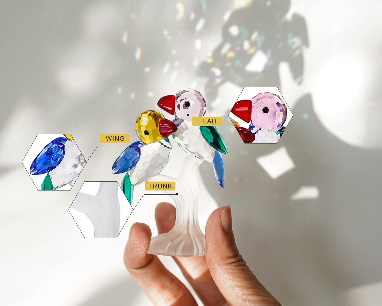Crystal Birds Figurines Collectibles Art Glass Animal Figurine Craft Ornament Home Table / Bird 2*