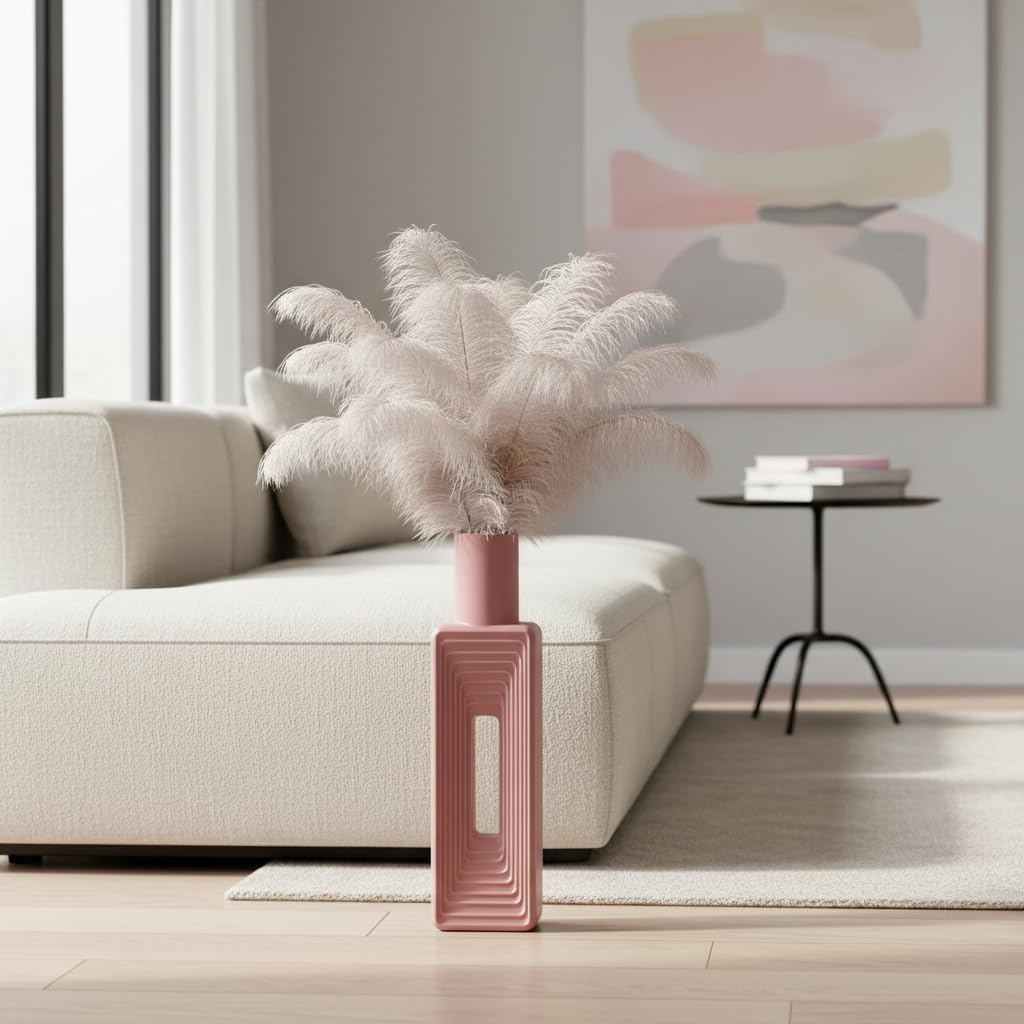 Modern Floor Vase / Pink / 23.6 In / 24 Inch