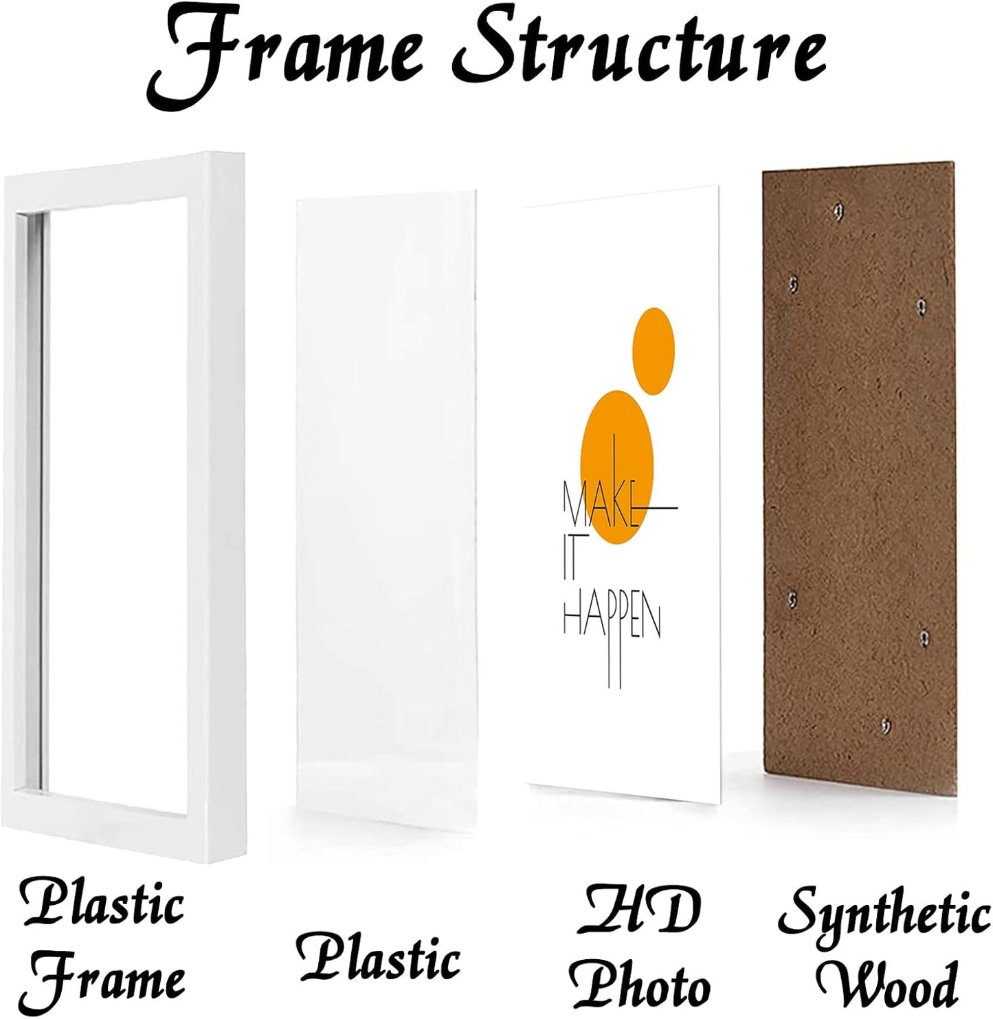 18x24 Picture Frame Set of 4, White Gallery Wall Frames | Lightweight yet Sturdy with High-Clarity Panel, 18 x 24 Photo