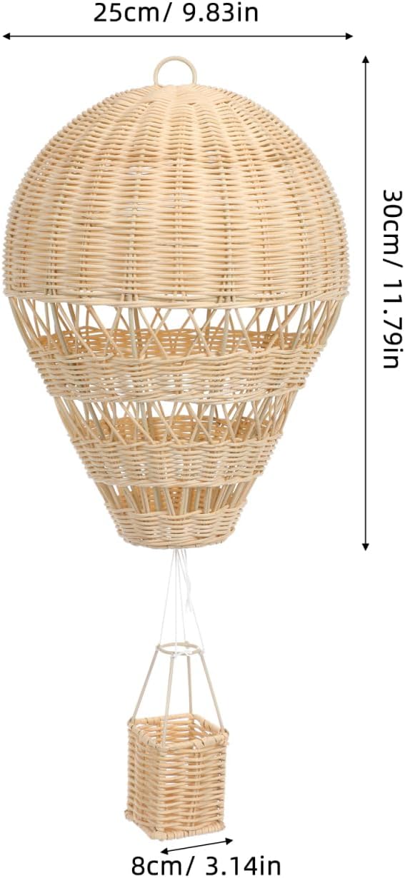 Rattan Woven Hot Air Balloon Decor Delicate Kids Room Rattan Craft / Natural