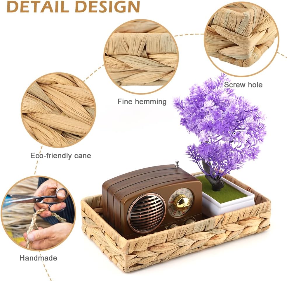 Wicker & Rattan Serving Tray / Wood