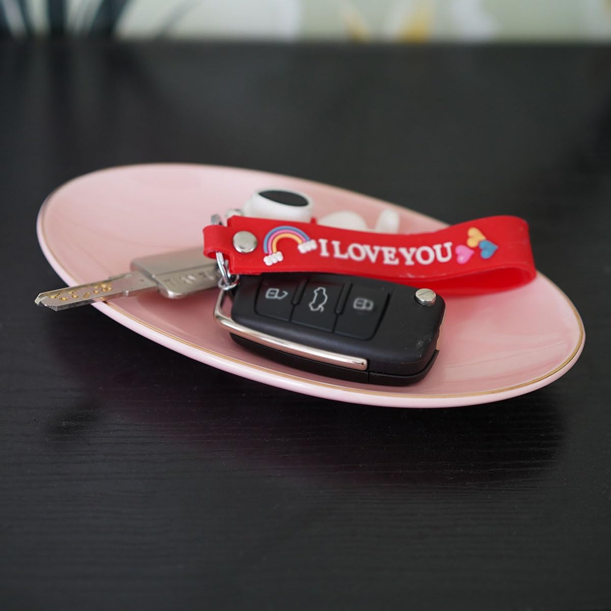 Key Dish Tray Catch All Bowl / Pink / 7 x 4