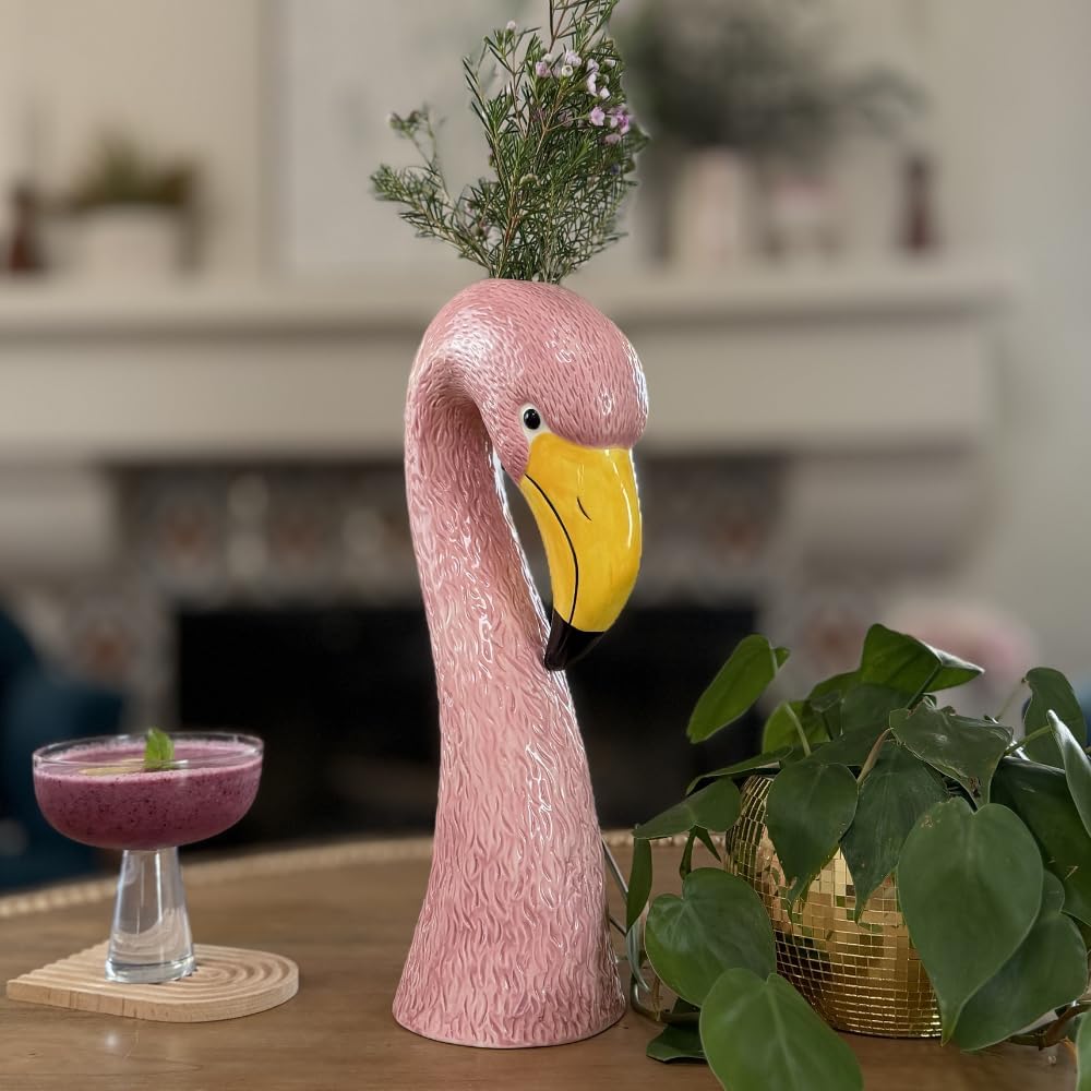 Ceramic Flamingo Vase Large / Pink