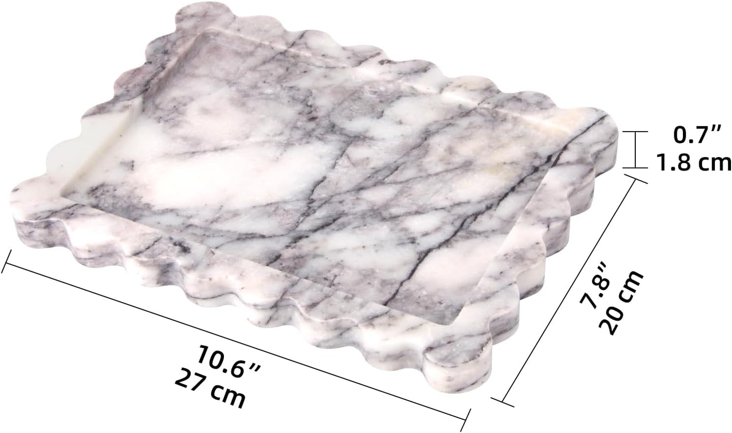 Stone Decorative Tray / Lilac / 10.8 x 8 x 1.2 / Natural