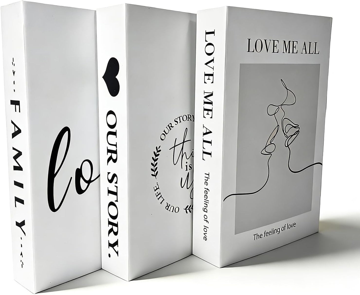 Faux Books for Decor / White / Set of 3