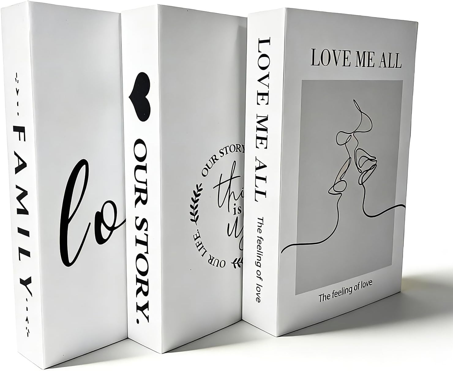 Faux Books for Decor / White / Set of 3