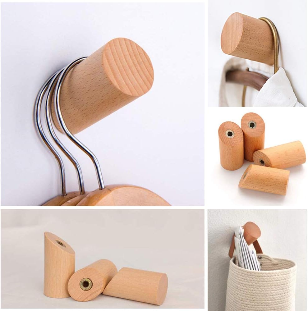 Wood Wall Hooks / B for Beech Wood / Set of 4