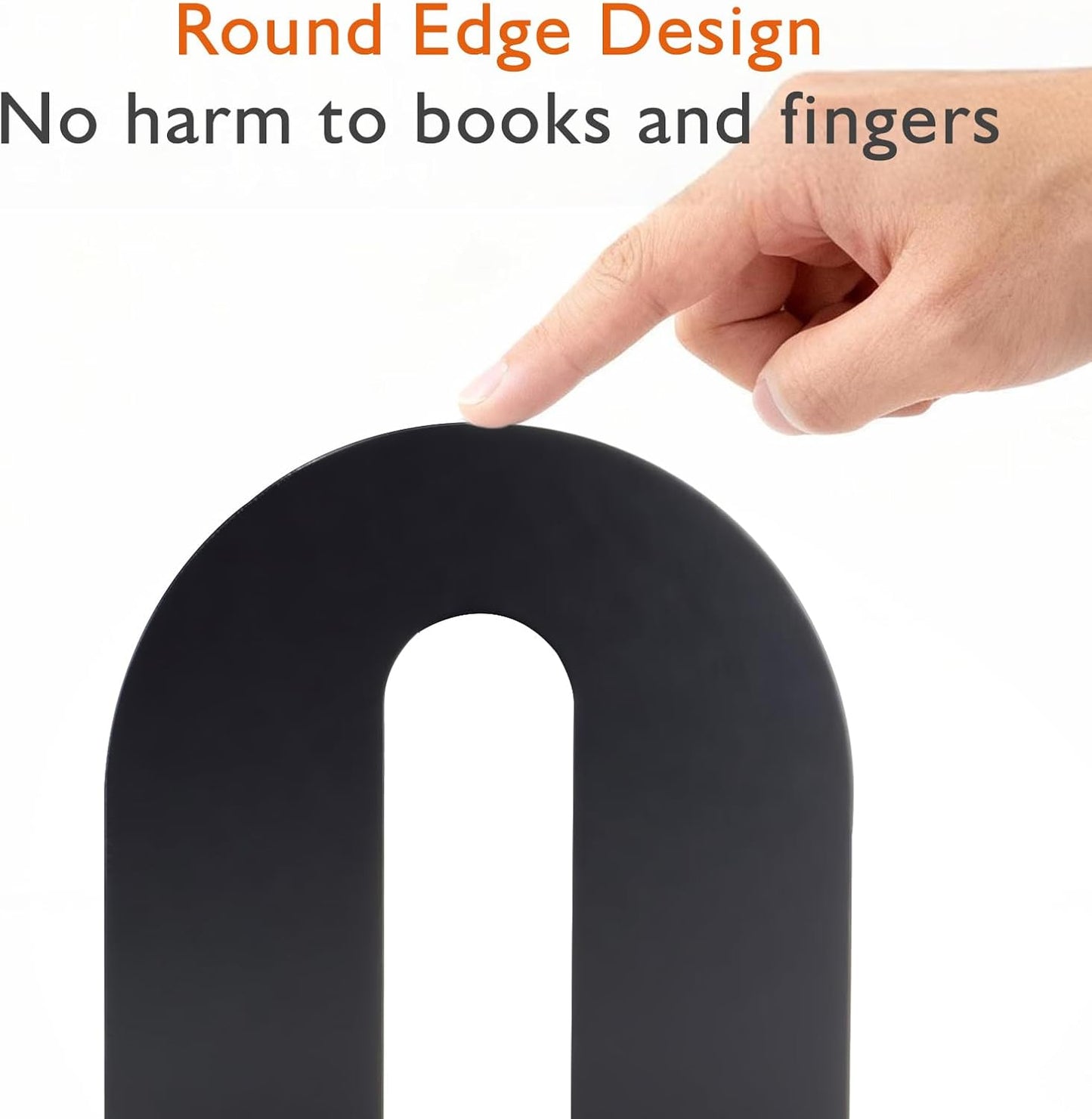 Metal Book Ends / Roubd / Black / Set of 6