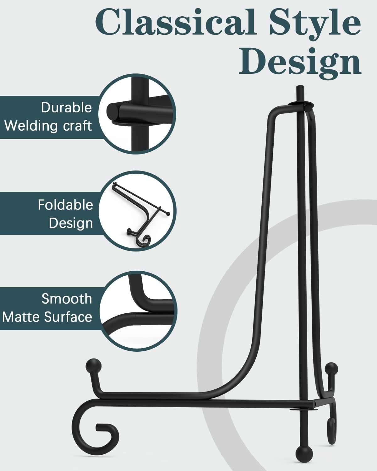 Iron Display Stand Packs / 10 Inch / Black / Set of 10