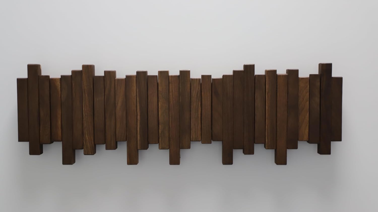Hardwood Piano Coat Rack| Flip Down Wall Hook Rack 6 Hooks|Heavy Duty Coat Hooks.Made of Acacia Wood (Wood Wax Oil Dyed