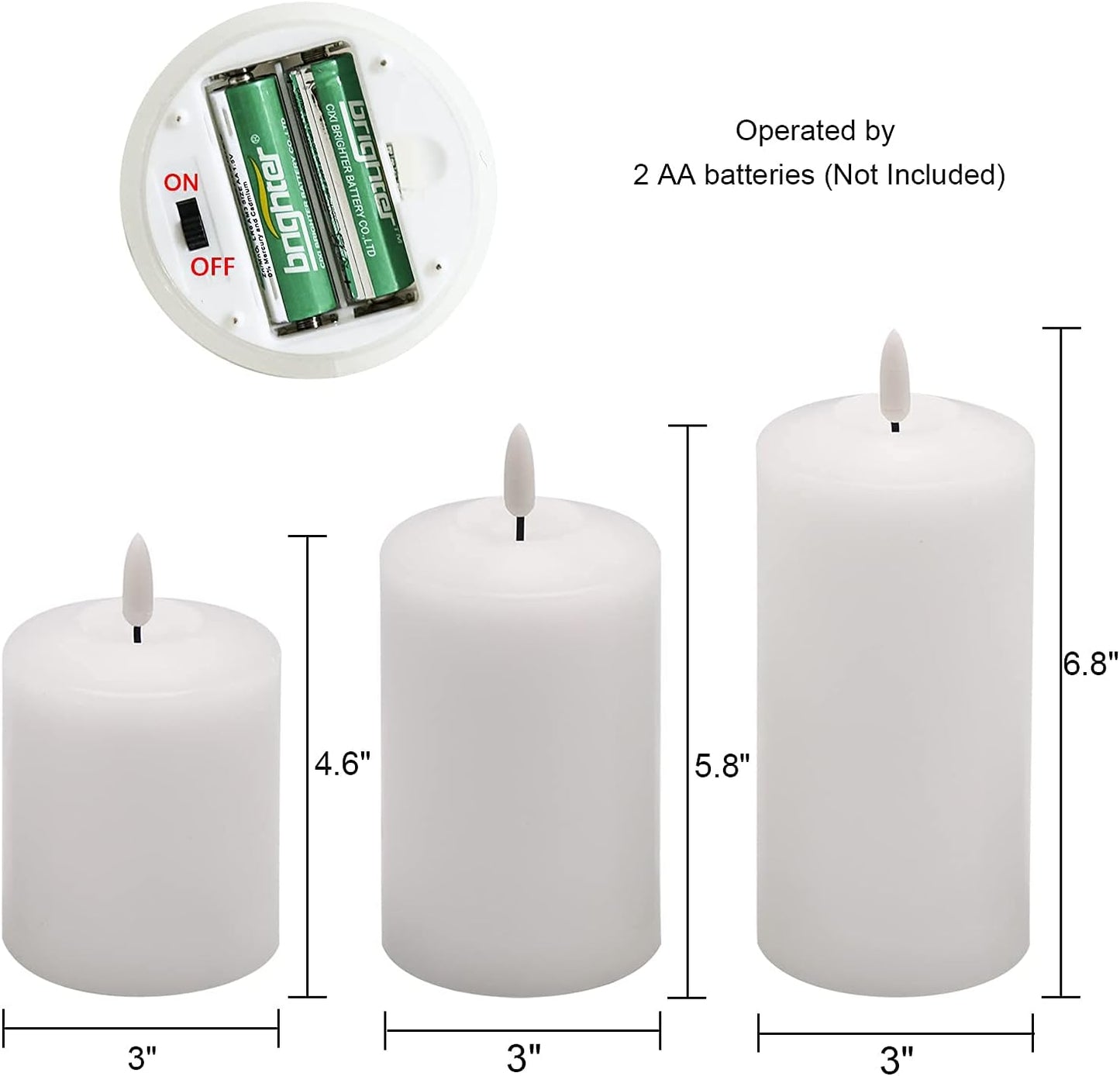 GenSwin Flameless LED Candles Battery Operated with Remote Timer White | Real Wax Pillar LED Votive Candles Warm Light
