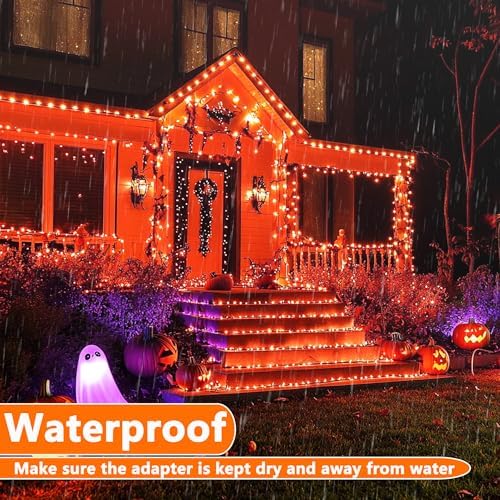 Joomer Purple Halloween Lights, 100FT 300LED Plugin Connectable Lights