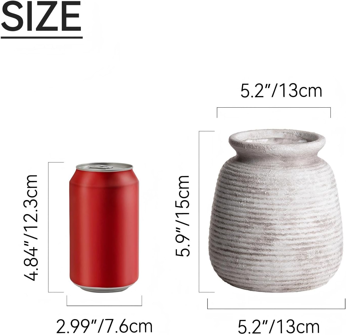 Ceramic Flower Vase / 6" - D