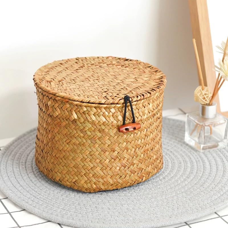 Seagrass Handmade Basket / Natural / 7 Inch