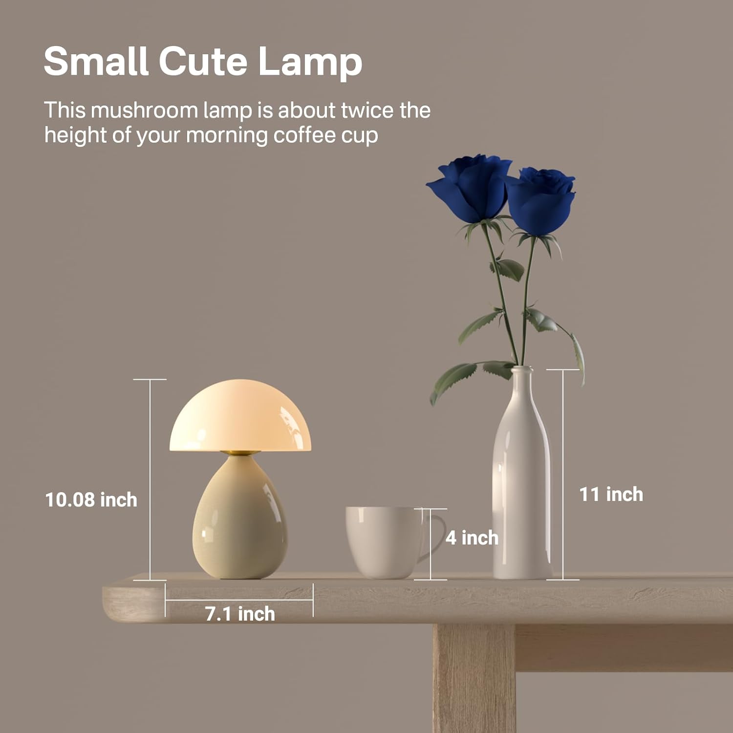 Mushroom Lamp Table Lamp / Cream-ice Crackle