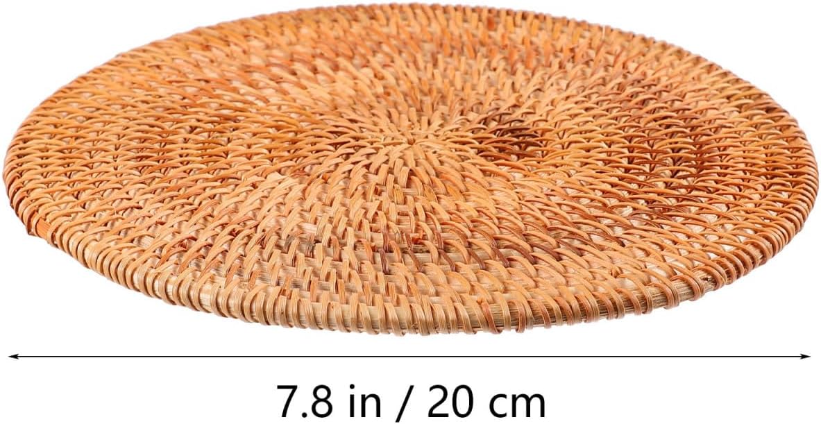 Rattan Heat-Resistant Coasters Woven Place Mats Insulated Pot / Wooden Lubricious / 20 x 20 / CM
