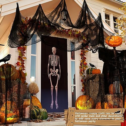 Xgunion Creepy Cloth 6Pcs 30x72 Inch Black Spooky Gauze
