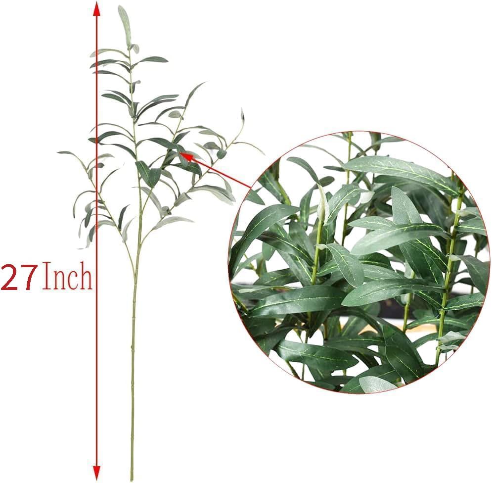 Olive Branches for Vases Artificial Plants Greenery Stems for Vases Olive Leaves / Green / Set of 5